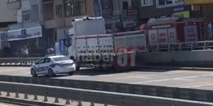 Trabzon’da dumanlar saçan kamyon korku yarattı