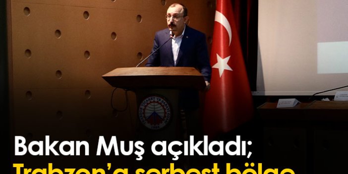 Bakan Muş açıkladı: Trabzon'a serbest bölge