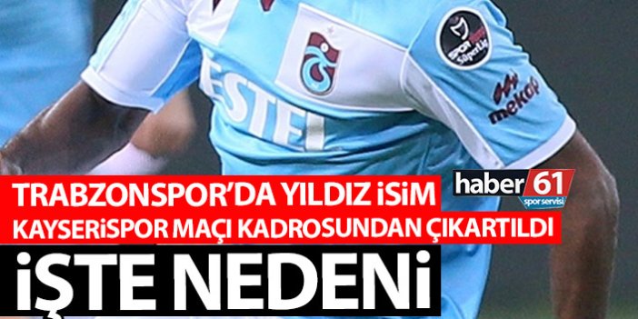 Trabzonspor'da yıldız isim Kayserispor kadrosundan çıkartıldı