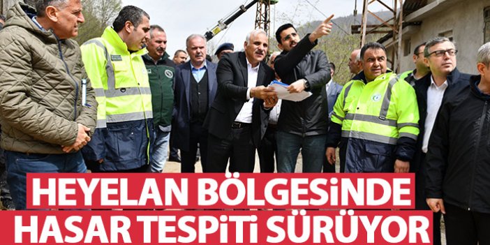 Trabzon'da heyelan bölgesinde hasar tespiti devam ediyor