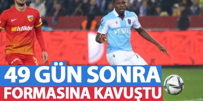 Trabzonspor'da Kouassi 49 gün sonra