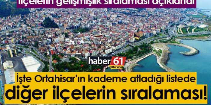 İşte en gelişmiş ilçelerde Trabzon ilçelerinin sıralaması