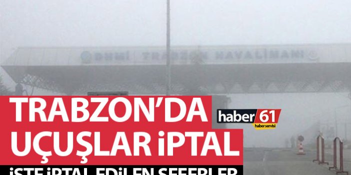 Trabzon'da hava ulaşımına sis engeli! İşte iptal edilen uçuşlar