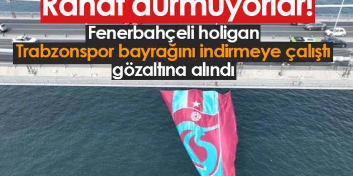 Rahat durmuyorlar! Trabzonspor bayrağını indirmeye çalışan Fenerbahçeli gözaltında