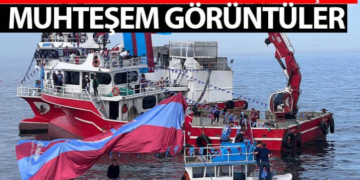 Trabzonspor kutlamalara denizden başladı! Muhteşem görüntüler