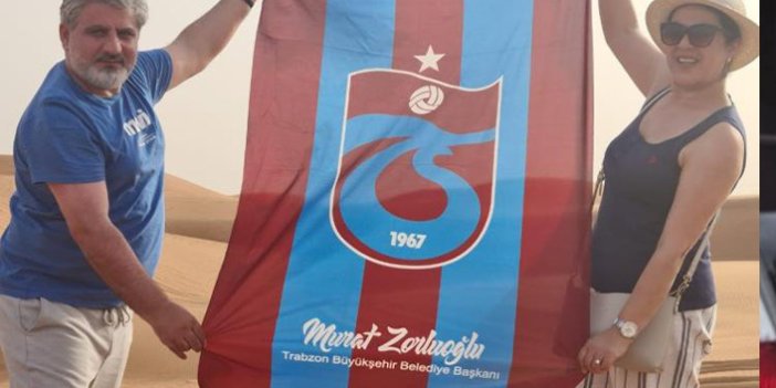 Çölün ortasında Trabzonspor bayrağı