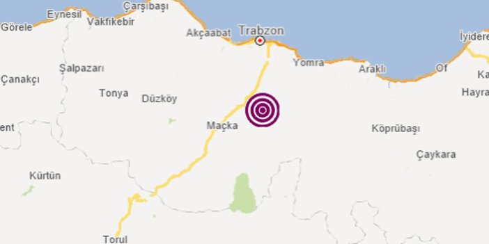 Trabzon'da deprem! İşte büyüklüğü
