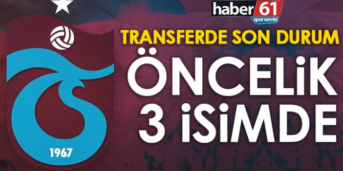 Trabzonspor’da transferde öncelik 3 isimde!