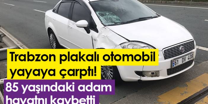 Trabzon plakalı araç yayaya çarptı! 85 yaşındaki adam hayatını kaybetti