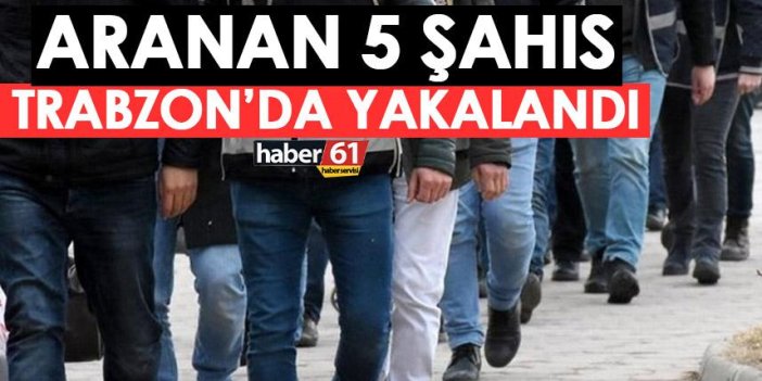 Aranan 5 şahıs Trabzon’da yakalandı