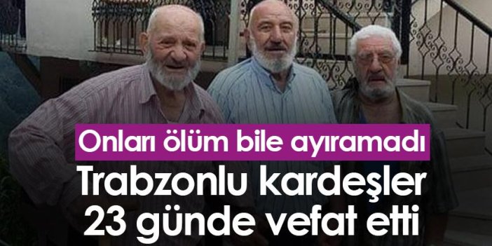 Trabzonlu kardeşleri ölüm bile ayıramadı