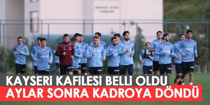 Trabzonspor'un Kayserispor maçı kadrosu belli oldu