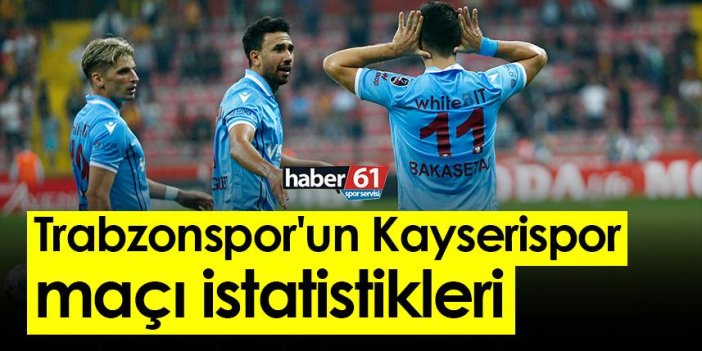 Trabzonspor'un Kayserispor maçı istatistikleri