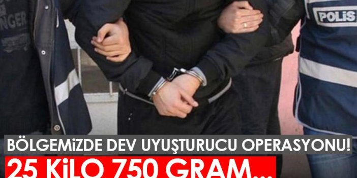 Samsun'da dev uyuşturucu operasyonu! 25 kilo 750 gram...
