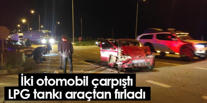 Giresun'da korkunç kaza: LPG tankı araçtan fırladı