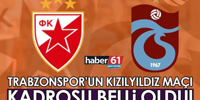 Trabzonspor'un Kızılyıldız kadrosu belli oldu