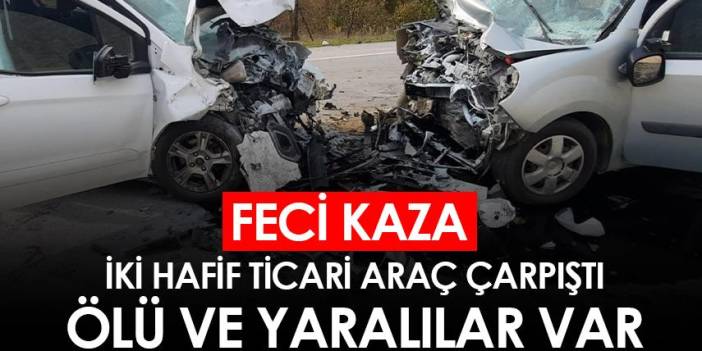 Samsun'da İki hafif ticari araç çarpıştı. 1 ölü 5 yaralı. 7 Aralık 2022