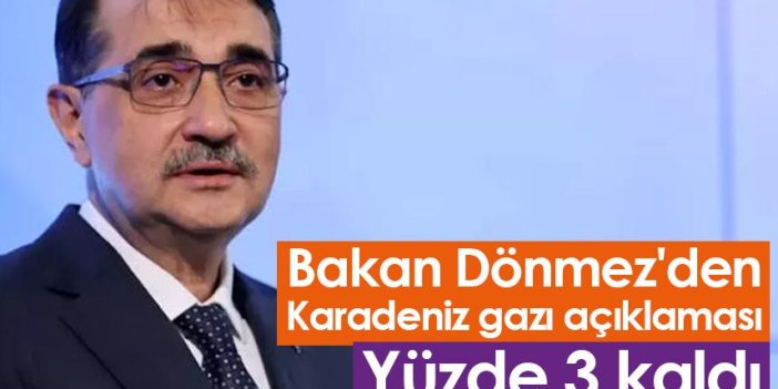 Bakan Dönmez'den Karadeniz gazı açıklaması: Yüzde 3 kaldı
