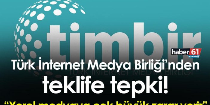 Türk İnternet Medya Birliği’nden teklife tepki: “Yerel medyaya çok büyük zarar verir”