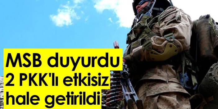 MSB duyurdu: 2 PKK'lı etkisiz hale getirildi. 11 Kasım 2022