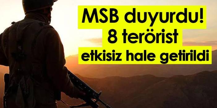 MSB duyurdu! 8 terörist etkisiz hale getirildi. 12 Kasım 2022
