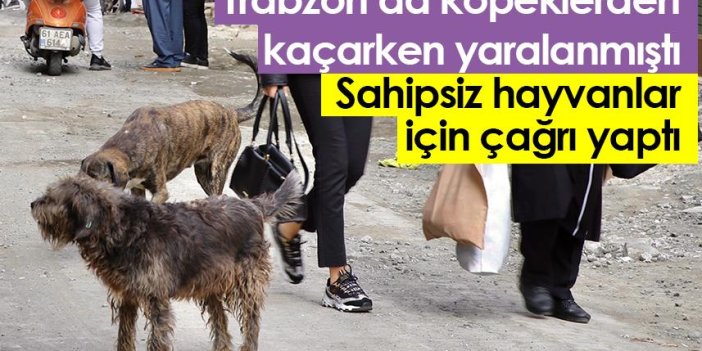 Trabzon’da köpeklerden  kaçarken yaralanmıştı Sahipsiz hayvanlar için çağrı yaptı