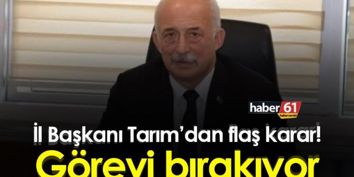 Trabzon’da MHP İl Başkanı Bekri Sıtkı Tarım görevi bırakıyor