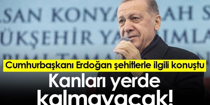 Cumhurbaşkanı Erdoğan şehitlerle ilgili konuştu: Kanları yerde kalmayacak!