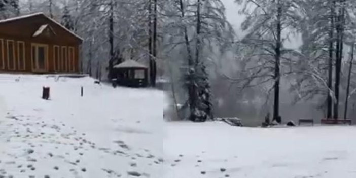 Borçka Karagöl'e yılın ilk karı düştü