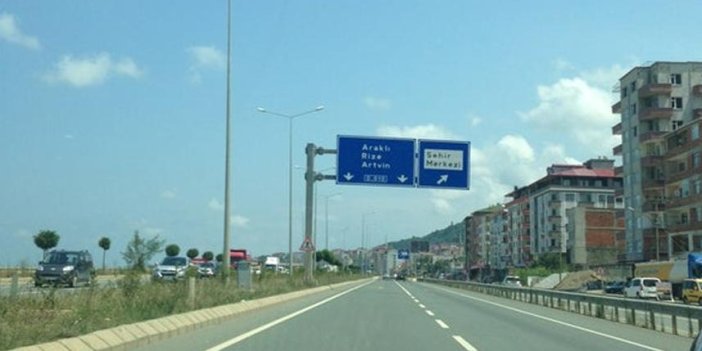 Trabzon-Rize yolu Yomra-Arsin kesiminde çalışma