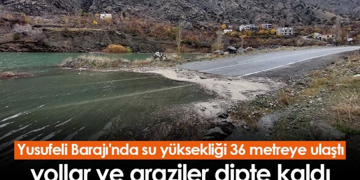 Yusufeli Barajı'nda su yüksekliği 36 metreye ulaştı; yollar ve araziler dipte kaldı