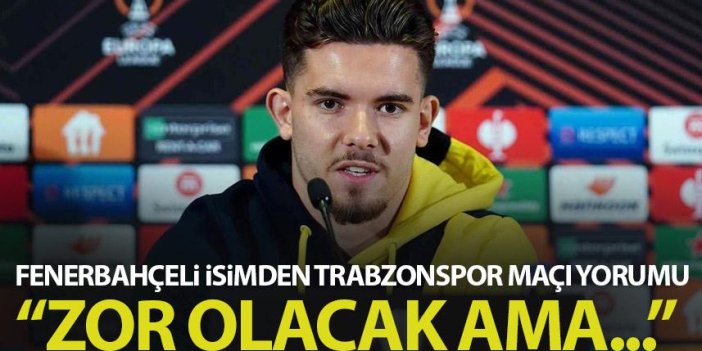 Fenerbahçe'nin Trabzonlu oyuncusundan açıklama: Trabzonspor maçı...