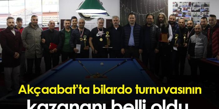 Akçaabat’ta bilardo turnuvasının kazananı belli oldu