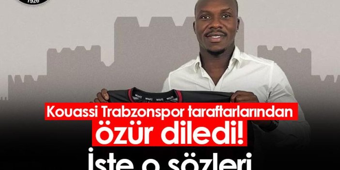 Kouassi Trabzonspor taraftarlarından özür diledi! İşte o sözleri