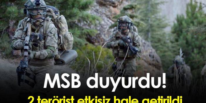 MSB Irak'ın kuzeyinde 2 PKK'lı teröristin daha etkisiz hale getirildiğini duyurdu. 31 Aralık 2022
