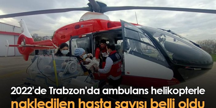 2022'de Trabzon'da ambulans helikopter ile nakledilen hasta sayısı belli oldu