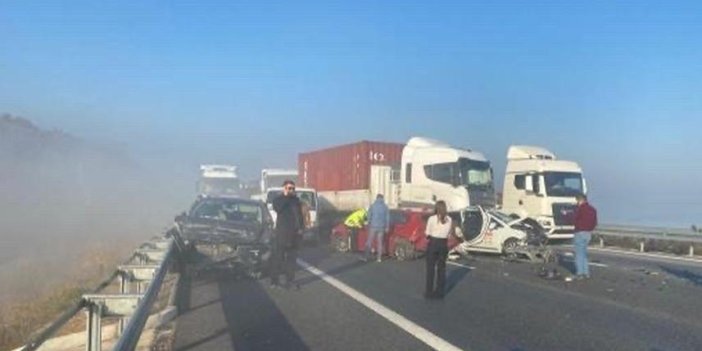 Bursa'da 9 araç birbirine girdi! 7 kişi yaralandı