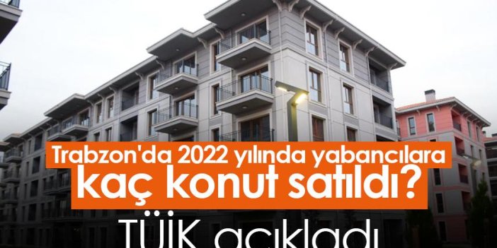 Trabzon'da 2022 yılında yabancılara kaç konut satıldı? TÜİK açıkladı
