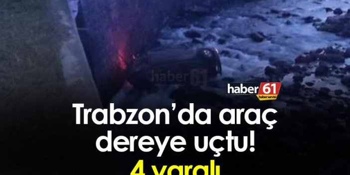 Trabzon’da araç dereye uçtu! 4 yaralı