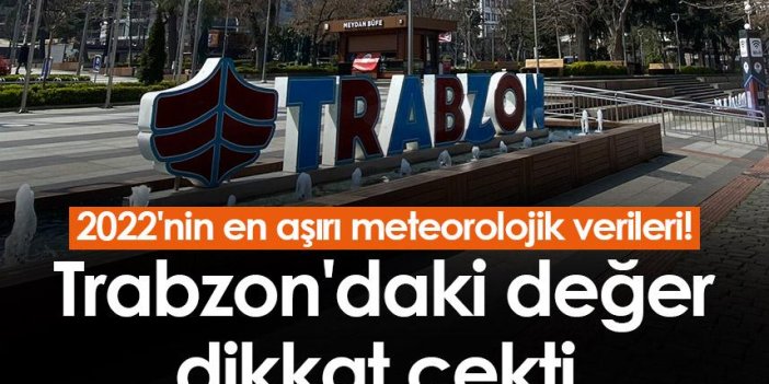 2022'nin en aşırı meteorolojik verileri! Trabzon'daki değer dikkat çekti