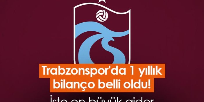 Trabzonspor'da 1 yıllık bilanço belli oldu! İşte en büyük gider