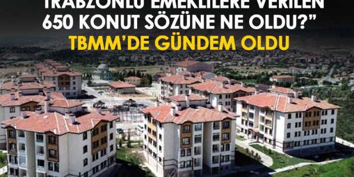 CHP’li milletvekili Kaya TBMM’de sordu “AK Parti’nin Trabzonlu emeklilere verdiği 650 konut sözü nerede?”