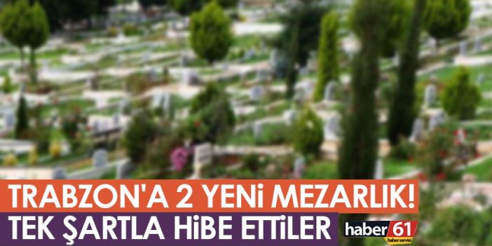 Trabzon'a 2 yeni mezarlık! Tek şartla hibe ettiler