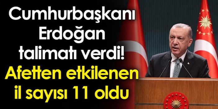 Cumhurbaşkanı Erdoğan talimatı verdi! Afetten etkilenen il sayısı 11 oldu