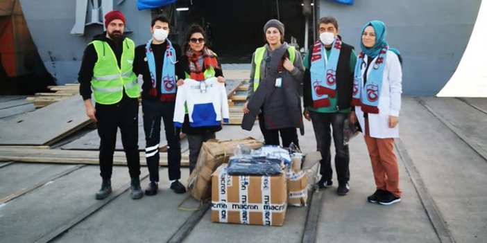Trabzonspor'un yardım malzemeleri ihtiyaç sahiplerine dağıtılıyor