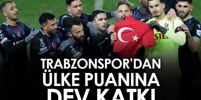 Trabzonspor'dan ülke puanına büyük katkı