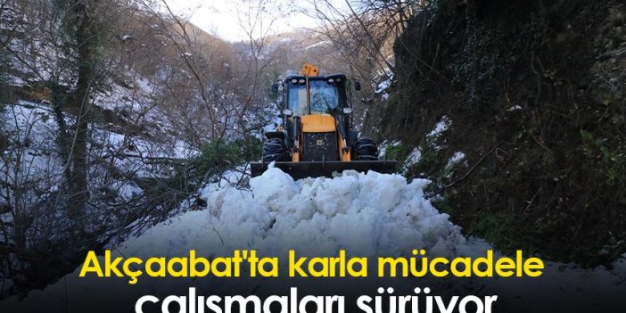 Akçaabat'ta karla mücadele çalışmaları sürüyor