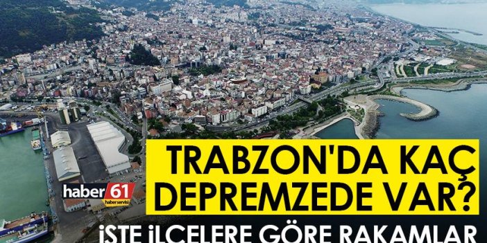 Trabzon'da kaç depremzede var? İşte ilçelere göre rakamlar