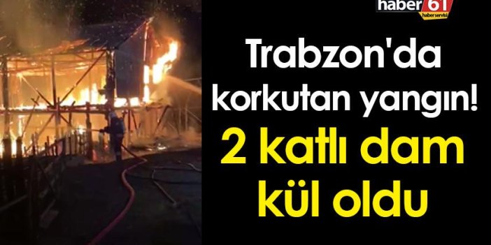 Trabzon'da korkutan yangın! 2 katlı dam kül oldu