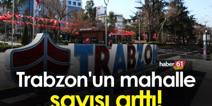 Trabzon'un mahalle sayısı arttı